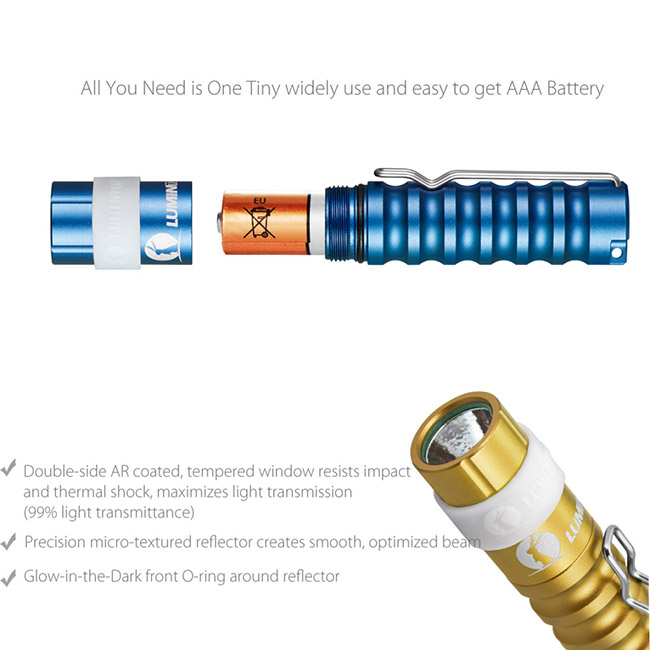 Lanterna elétrica colorida de Lumintop AAA do sem-fim com o peso leve da porta-chaves 12g