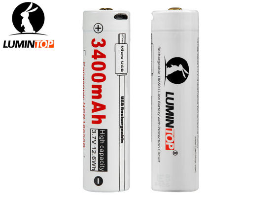 China baterias de lanterna elétrica recarregável de 3400mA USB usando Panasonic NCR18650B fornecedor
